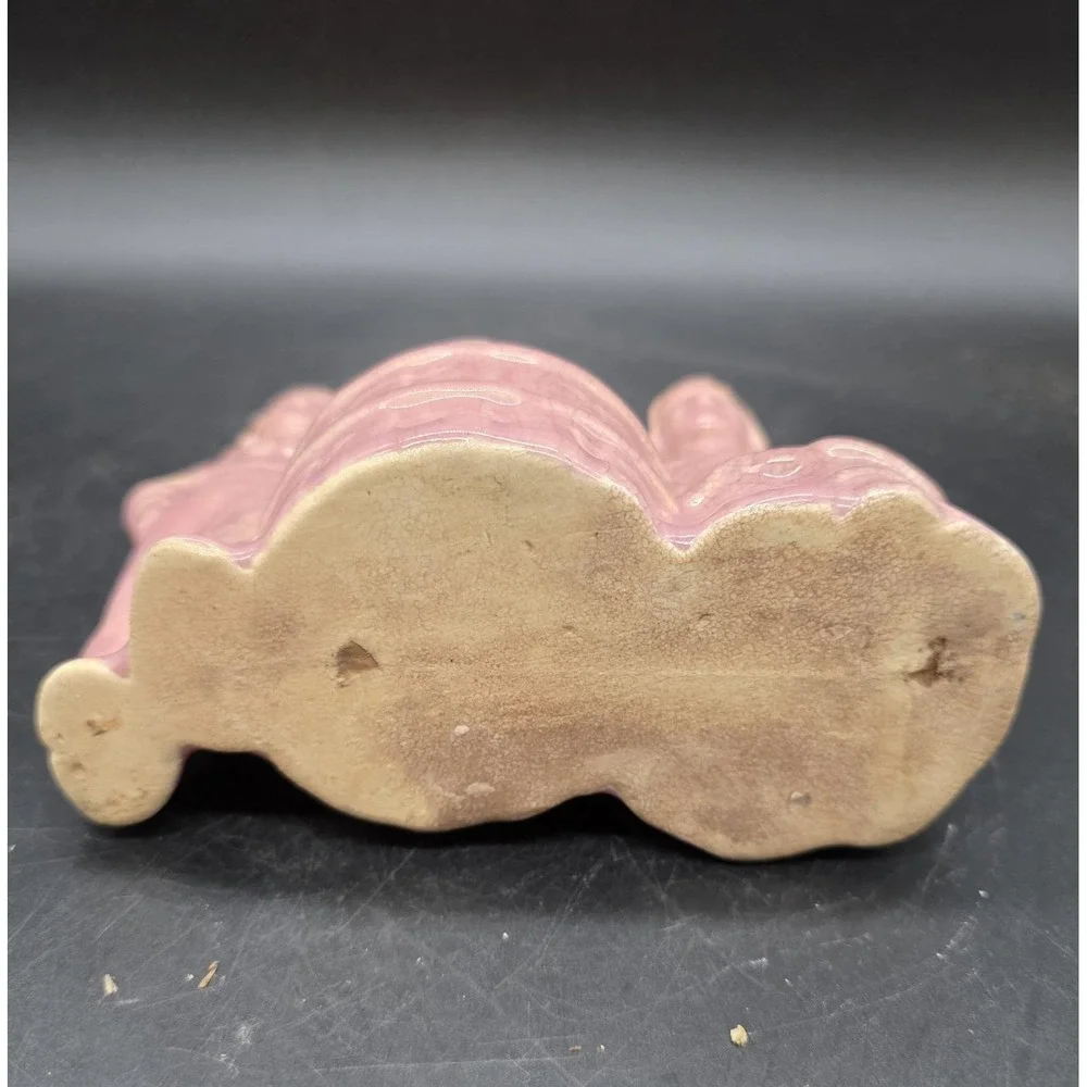 Vintage Jack & Jill Planter Rose Pink Nusery Rhyme Ceramic Planter Organizer